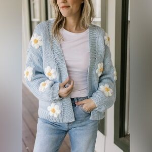 Arula Blue Daisy plus size 3X Cardigan NWT